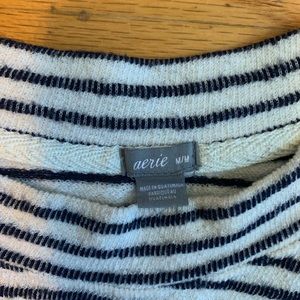 Aerie Blue and White Striped Terry Cloth Shirt